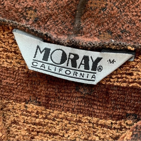 Moray California Chenille Tapestry Dot Buttoned Lightweight Jacket Brown Size M - Picture 7 of 9